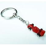 Red Enamel Formula One Race Car Key Ring.JPG